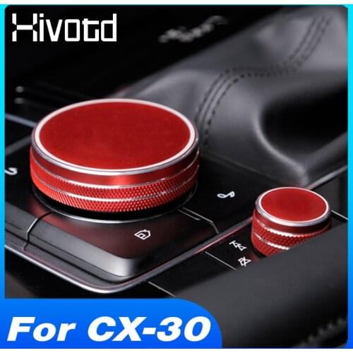 Car Multimedia Air Conditioning Knob Cover Decoration For Mazda CX30 CX 30 Accessories 2021 2020 Interior Modification Parts