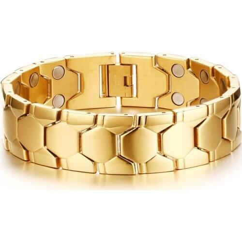 Love bracelet Wholesale Yellow Golden Stainless steel bangle Big Magnetic Bracelet for men