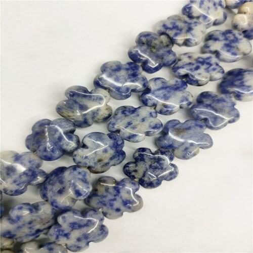 1 Strand 25Pcs 16x16x6mm Natural Blue Sodalite Snowflake Loose Beads For DIY Jewelry Necklace Making Accessories 15.5Inch