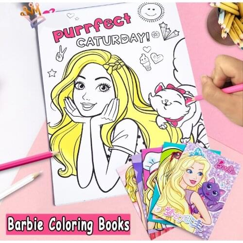 Barbie Princess Childrens Coloring Book Drawing Book Picture Book Thick Art Coloring Book Hand-painted Graffiti Cartoon Loli