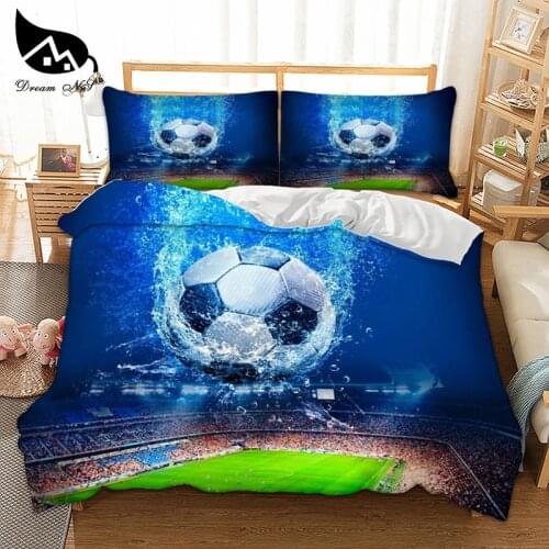 Dream NS 2/3PCS Polyester Fiber Cotton 3D Printing World Football Home Spinning Finished Product Bedding Set Sport Style