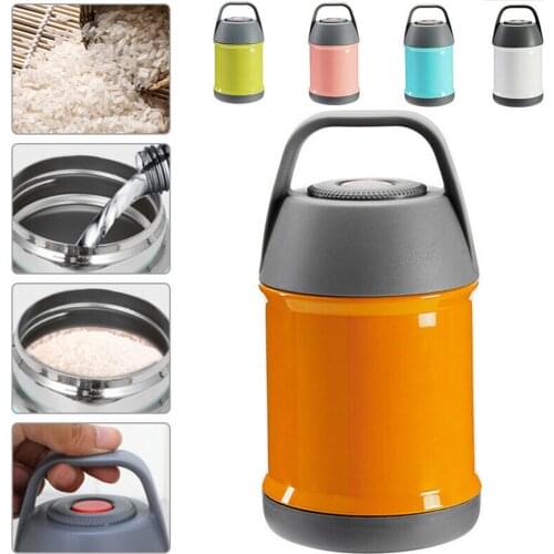 Double Tier Hot Food Flask Lunch Vacuum Storage Bento Box Hot for Hours Stainless Steel Lunch Container for Kids Adult Home Acce