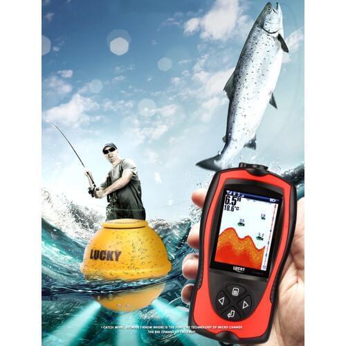 FF1108-1CWLA LUCKY Colored Wireless Fish Finder Operational Range 60 m Rechargeable Battery Portable