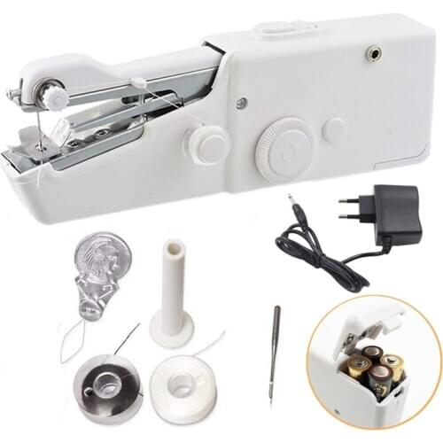 Mini Portable Hand Sewing Machine Quick Handy Stitch Sew Needlework Cordless Clothes Fabrics Household Electric Sewing Machine