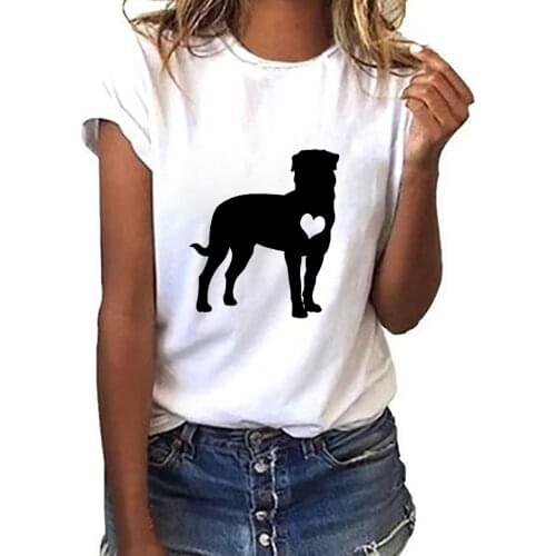 O-neck Short Sleeve Tshirt ladies Harajuku tee shirt female 2021 Summer Womens T-shirt Cute Black pug Print Tshirt