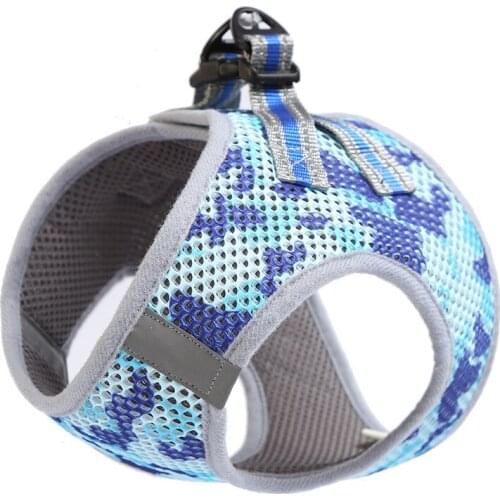 Camouflage Dog Harness Vest Small Medium Dogs Safety Training Harness Leads Set Breathable Protective Collar Vehicular Strap
