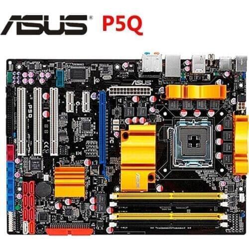 100% Original ASUS P5Q 800Mhz 667Mhz DDR2 P5 Q LGA 775 Motherboard ATX USB 2.0 PCI-E X16 Desktop PC Mainboard Plate P5Q Used