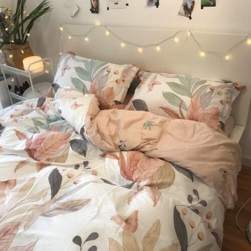 3-D Sakura Print Fashion Bedding Set Simple Duvet Cover Set Pillowcase Home Textiles 2/3pcs Bed Linen King Queen Size Dropship