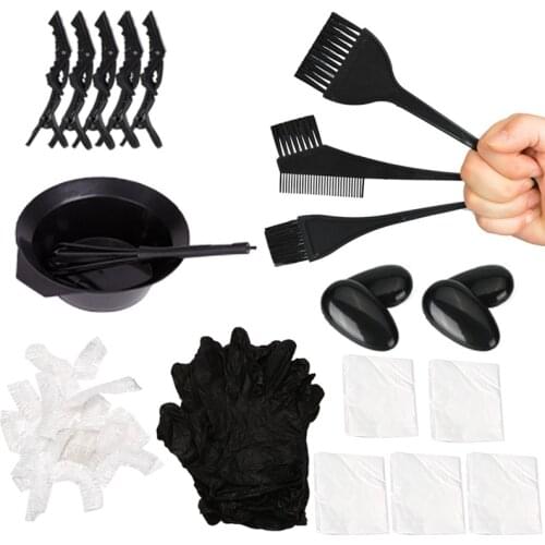 42 Pcs Hair Dye Coloring Kit,Tinting Bowl Brush, Gloves For DIY Salon Hair Coloring Bleaching Hair Dryers Hair Dye Tools