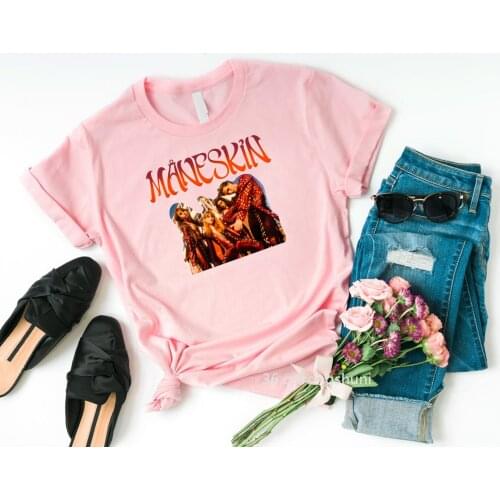 2021 New Måneskin Damiano David Maneskin T Shirts Graphic Print T-Shirt Women Clothing Female Clothes Harajuku Streetwear Tops