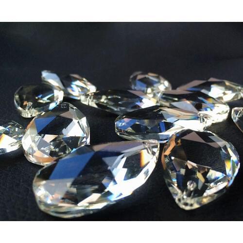100% quality 10pcs/lot 38*22mm Clear Color crystal faceted pear pendant,crystal pendant for DIY curtain chandelier parts