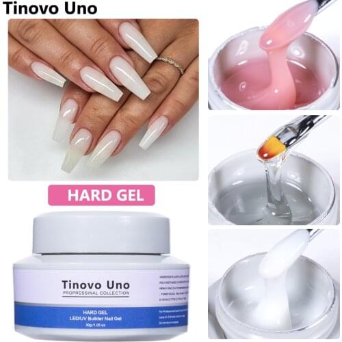 Tinovo Uno 30ML Hard Gel Poly Nail Gel Polish UV Builder Gel Jelly White Clear Pink Camouflage French Varnish for Nail Extension