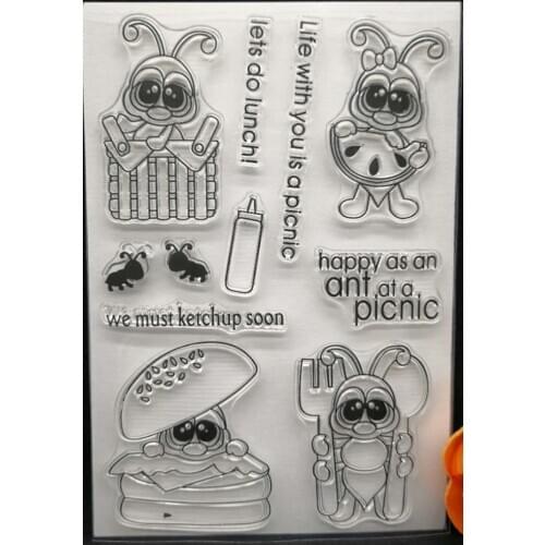 CLEAR STAMPS Ant DIY Scrapbook Card album paper craft silicon rubber roller transparent stamps