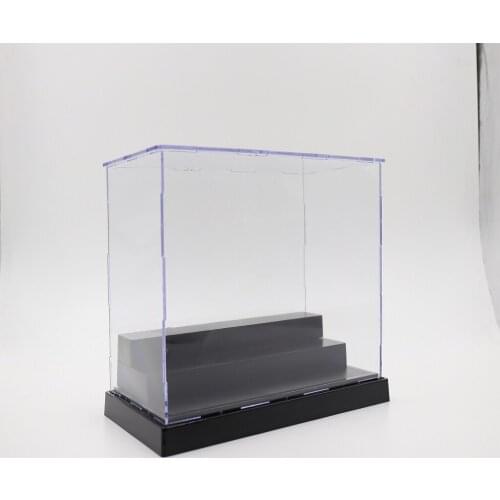 Transparent Display Case with Balck Base for Figures Model Display Collectibles