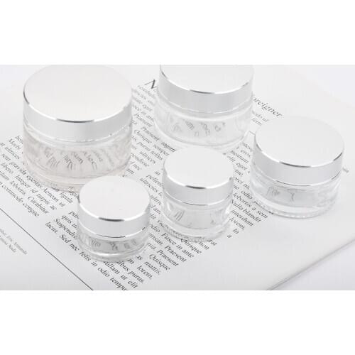 5g 10g 15g 30g 50g Glass Jars For Cosmetics Empty Jar Pots Cosmetic Makeup Face Cream Containers With Bamboo Cap On Sale