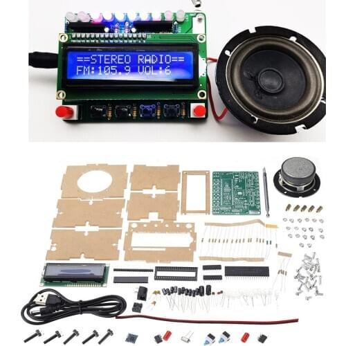 DIY DC 5V Radio Electronic Kit Parts TDA5807 51 Single-chip FM Digital Sound Machine STC89C52 chip 87MHZ-108MHZ