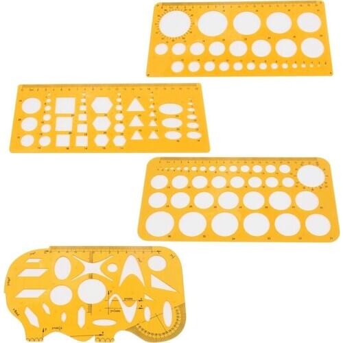 Measuring Template Circle Template and Mathematical Template Geometric Scale Plastic Drawing Rulers