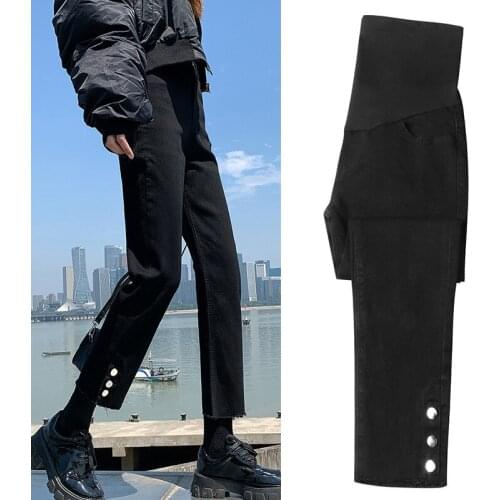 Micron rabbit pregnant women pants pregnant women jeans pregnant women stretch straight pants pregnant womens quarter pants