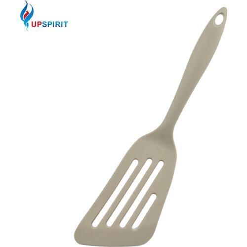 Upspirit Silicone Slotted Turner With Long Handle Fried Steak Shovel Spatula Nonstick Egg Frying Turner Kitchen Cooking Utensils