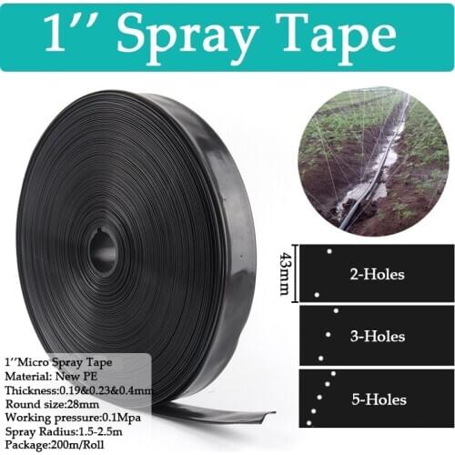 10~50m 1'' Φ28mm Thin-Soft Spray Tape Agricultural Irrigation Soft Hose Greenhouse Under Membrane Film Tube 2/3/5Holes