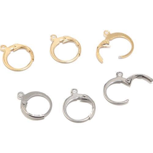 20pcs/lot Lever Back Earring French Hook Ear Wire Open Loop for Jewelry Making,Gold and Silver