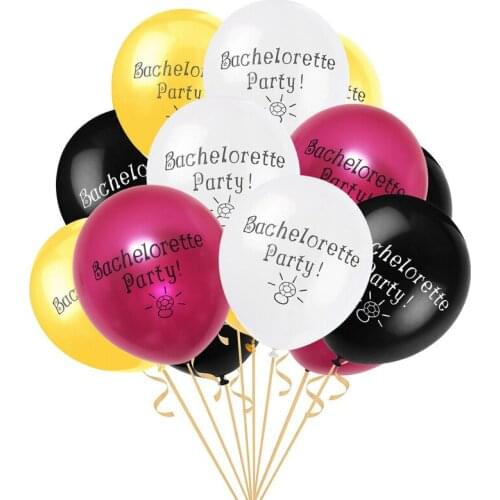 10pcs Bachelorette Party Printed Latex Pearl Balloons for Wedding Party Decoration Inflatable Air Helium Balloons Supplies