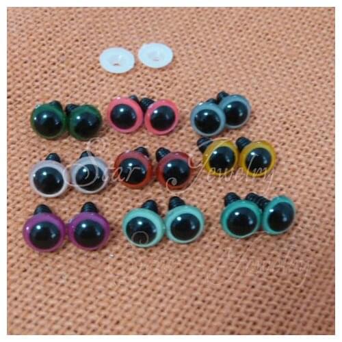 100pcs DIY 18mm round plastic toy eyes for animal doll accessories with washers