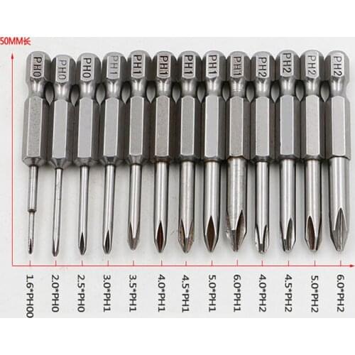 13pcs Magnetic Hexagon Screwdriver Bit S2 Steel 1/4 Inch Hex Shank Screw Drivers Set 50mm Length