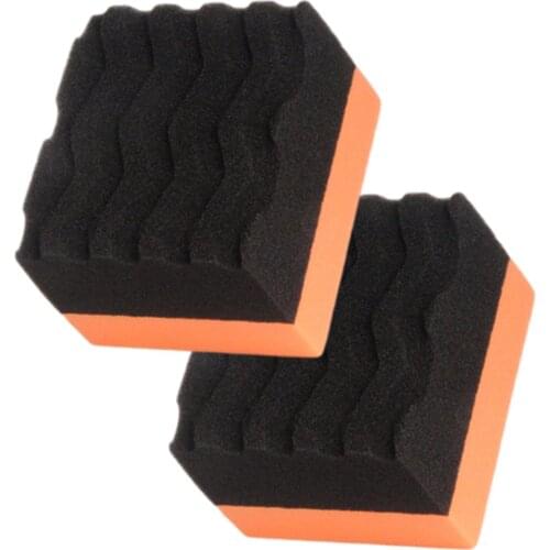 2Pcs Tire Contour Dressing Applicator Pads Gloss Shine Color Polishing Sponge Wax Car Cleaning Supplies