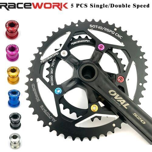 MTB Bicycle Crank Chainwheel Screws 7075 Aluminum Alloy 6.5/8.5mm Road Bike Chainring Bolts 5 Pack