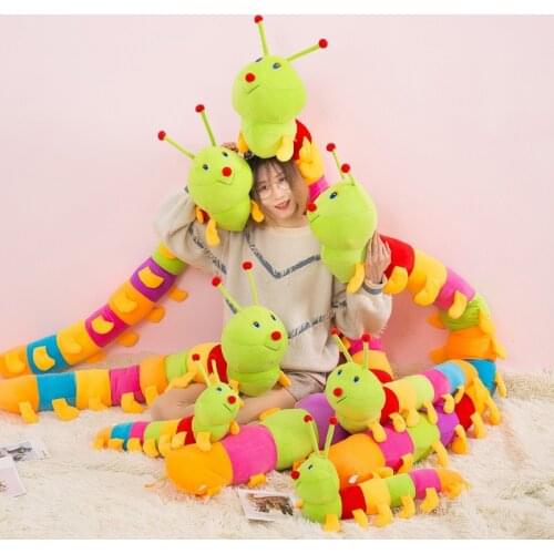 50cm Cute colorful long cognitive plush worm stuffed toy soft worm cushion doll pillow sleeping doll gift for child birthday