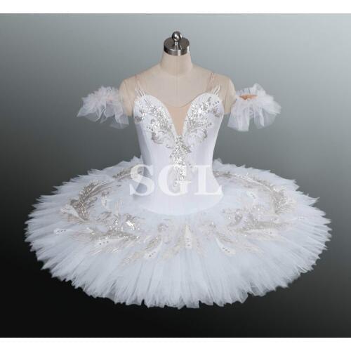 White Swan Tutu Women/Girls Professional Ballet Tutu Adult Matcracker White Tutu For Competition Dance Costumes AT1157