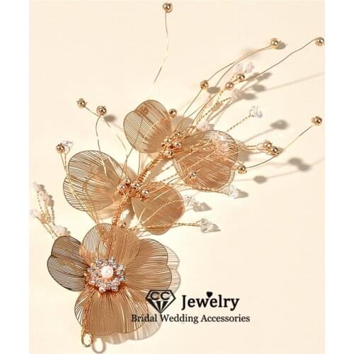 CC Hairwear Wedding Hair Accessories for Women Bridal Headdress Engagement Jewelry Flower Shape Headpiece Romantic Hairband M190