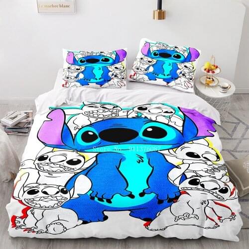 Disney Lilo and stitch Bedding set Single Double full Queen king Size Cartoon girls bed set pillowcases boys girls Birthday gift