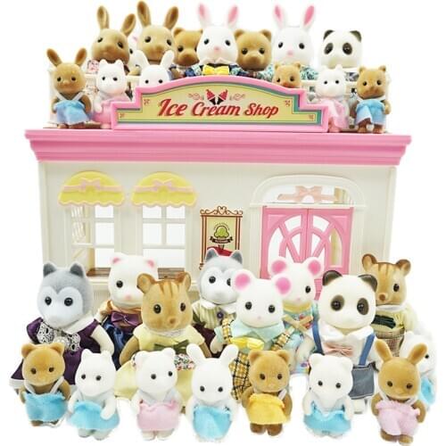 1:12 Forest Hut Play House Villa ABS1/12 Simulation Forest Animal Squirrel Cat Child Birthday Gift