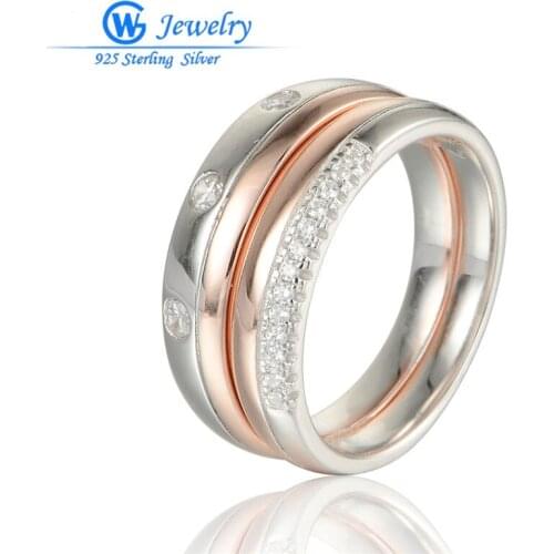GW Jewellry Smart Lovers Rings 925 Sterling Silver Ring Natural Stone Rose Gold For Men & Women Wedding Jewelry RIPY038H20