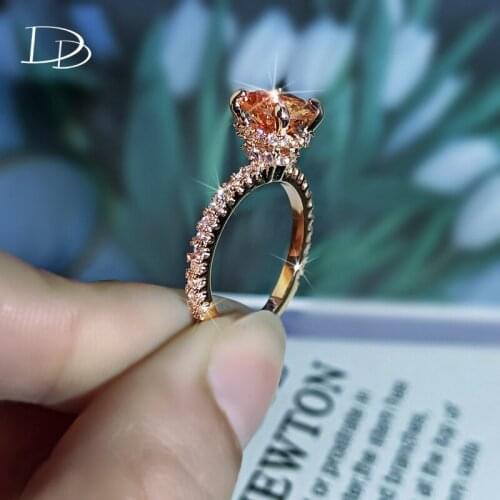 DODO Rose Gold Color Rings For Women Wedding Band Bridal Shine Classic Luxury Jewelry Bridal Promise Ladies Ring Anillos DD6060