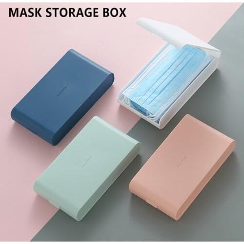 Mask Storage Box Mask Packaging Box Dustproof Portable Plastic Rectangular Storage Box Mask Bag Mask Container Holder