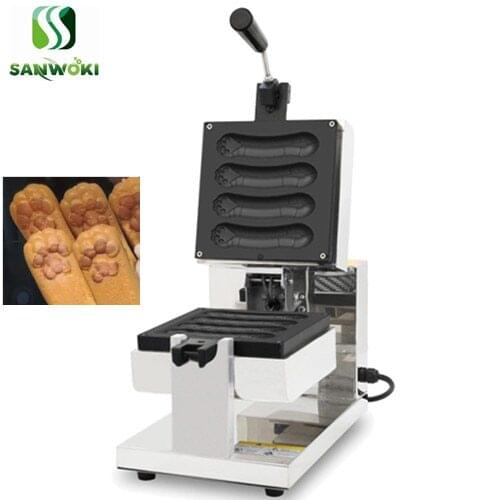 Cartoon waffle machine rotary cat paw -shaped waffle maker making machine 4pcs dog arms egg cake baking plate waffle iron pan