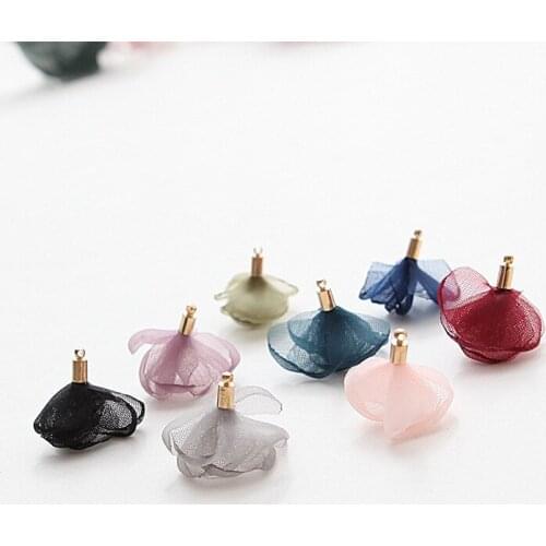 Cute chiffon flowers with metal hook for girls headbands hair accessories