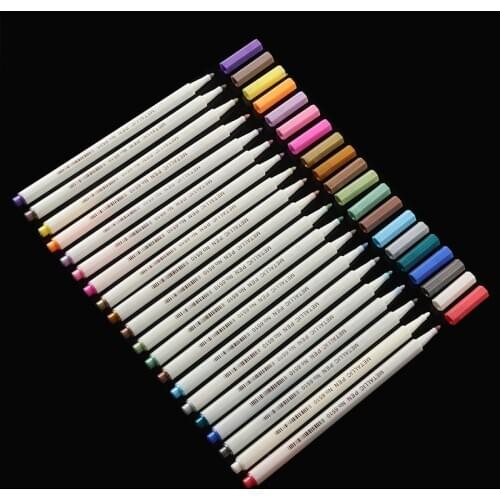 20 colors/set Premium Acrylic Pens Marker Pens Colorful Paint Pen Write on Stones Glass Drawing Pen School Office Supplies