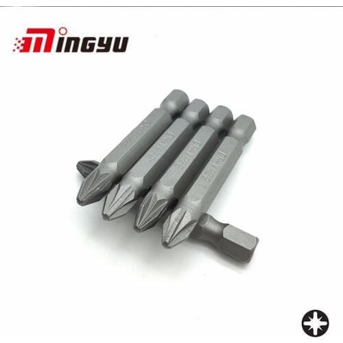 5Pcs 1/4" 50mm Pozidriv PZ2 Screwdriver Bit Set Tools Repair Screwdrivers Kit Hex Shank Drill Bit For Power Household Hand Tools