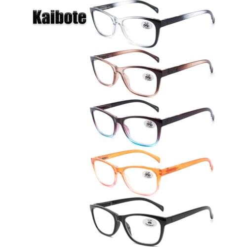 KBT New 5 Pairs Reading Glasses 1.0 1.5 2.0 2.5 3.0 3.5 for Men Women High Quality Spring Hinge Presbyopic Eyeglasses Pack of 5