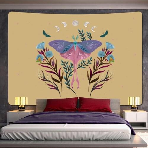 Sun Moon Butterfly Psychedelic Scene Home Decor Tapestry Hippie Bohemian Decorative Wall Decoration Wall Hanging Sheets