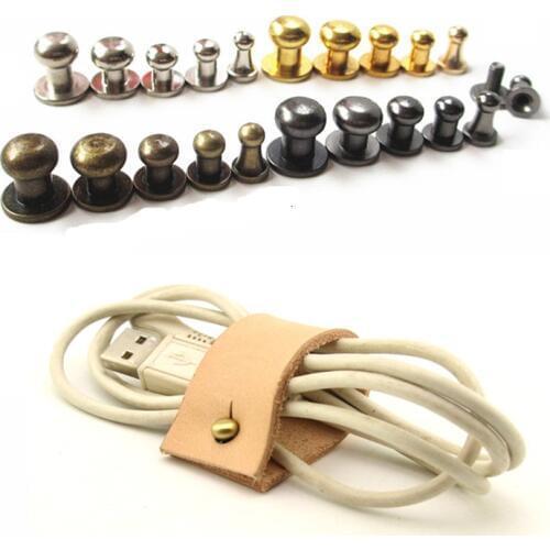 20Sets Metal Alloy Knob Screw Rivets Studs DIY Craft Leather Belt Bracelet Round Monk Head Studs Spikes Decor Nail Buckles 4-12M