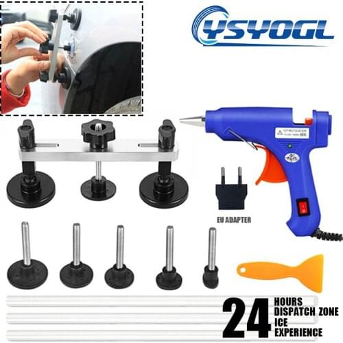 Car Dent Repair Puller Aluminum Alloy Bridge Car Repair Tool Hail Pit Sucker Hot Melt Glue Gun New Combination Set