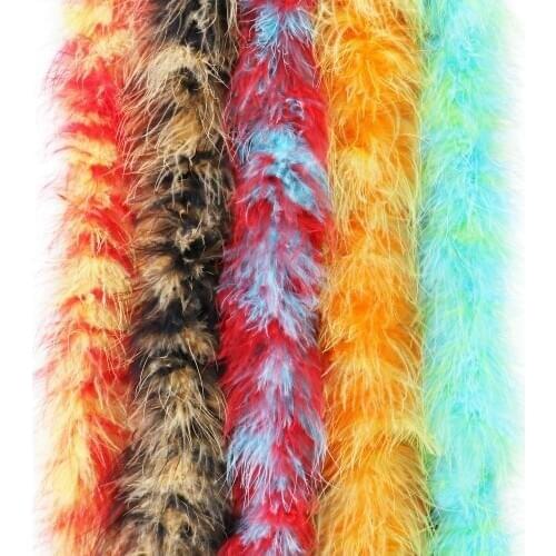 2Meter Fluffy Marabou Feathers Boa Multicolor Ribbon Turkey Shawl for Wedding Dress Making Decoration Plumes Crafts