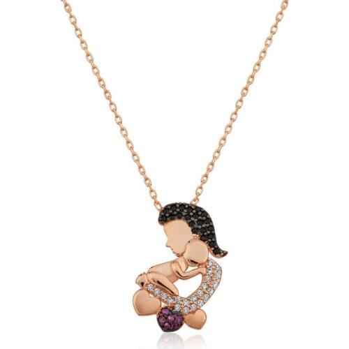 Tevuli 925 Sterling Silver Mother And Baby Lady Necklace