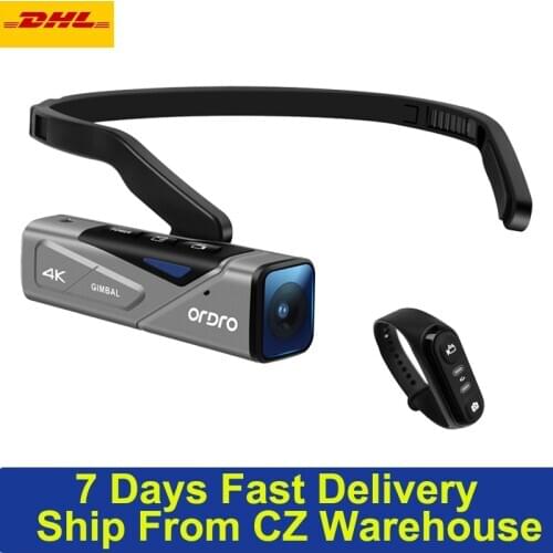 Head Wearable 60fps Video mini Camera 4K Hands-Free APP Control Autofocus Built-in 2-Axis Gimbal Anti-shake with Remote Control