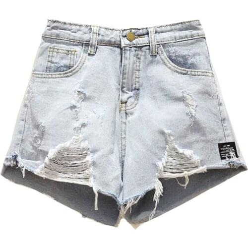 ZG1123 2020 spring summer new fashion worn-out womens high-waisted baggy big size hot denim shorts cheap wholesale